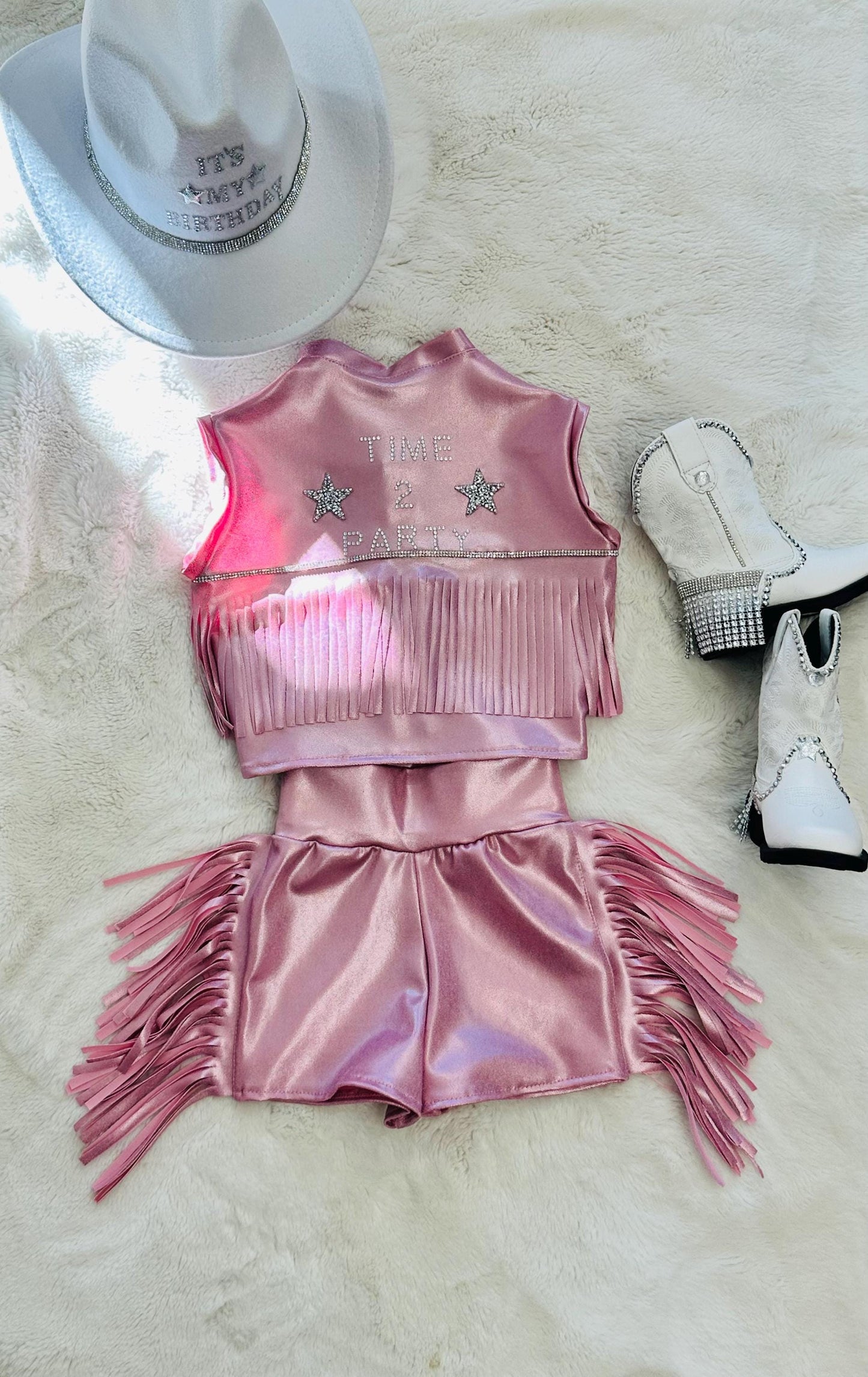 Custom Birthday Cowgirl Fringe Set  Personalized Western Birthday Outfit for Girls | Sizes 0-3M to 20 | Hat & Boots Sold Separately