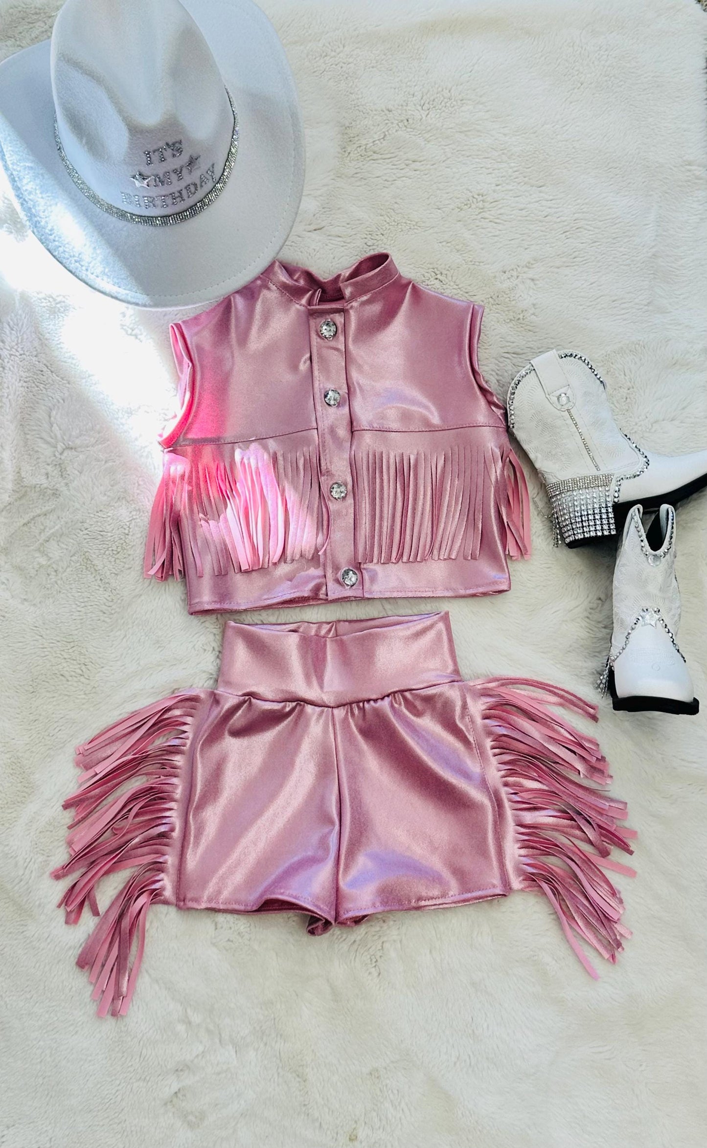 Custom Birthday Cowgirl Fringe Set  Personalized Western Birthday Outfit for Girls | Sizes 0-3M to 20 | Hat & Boots Sold Separately