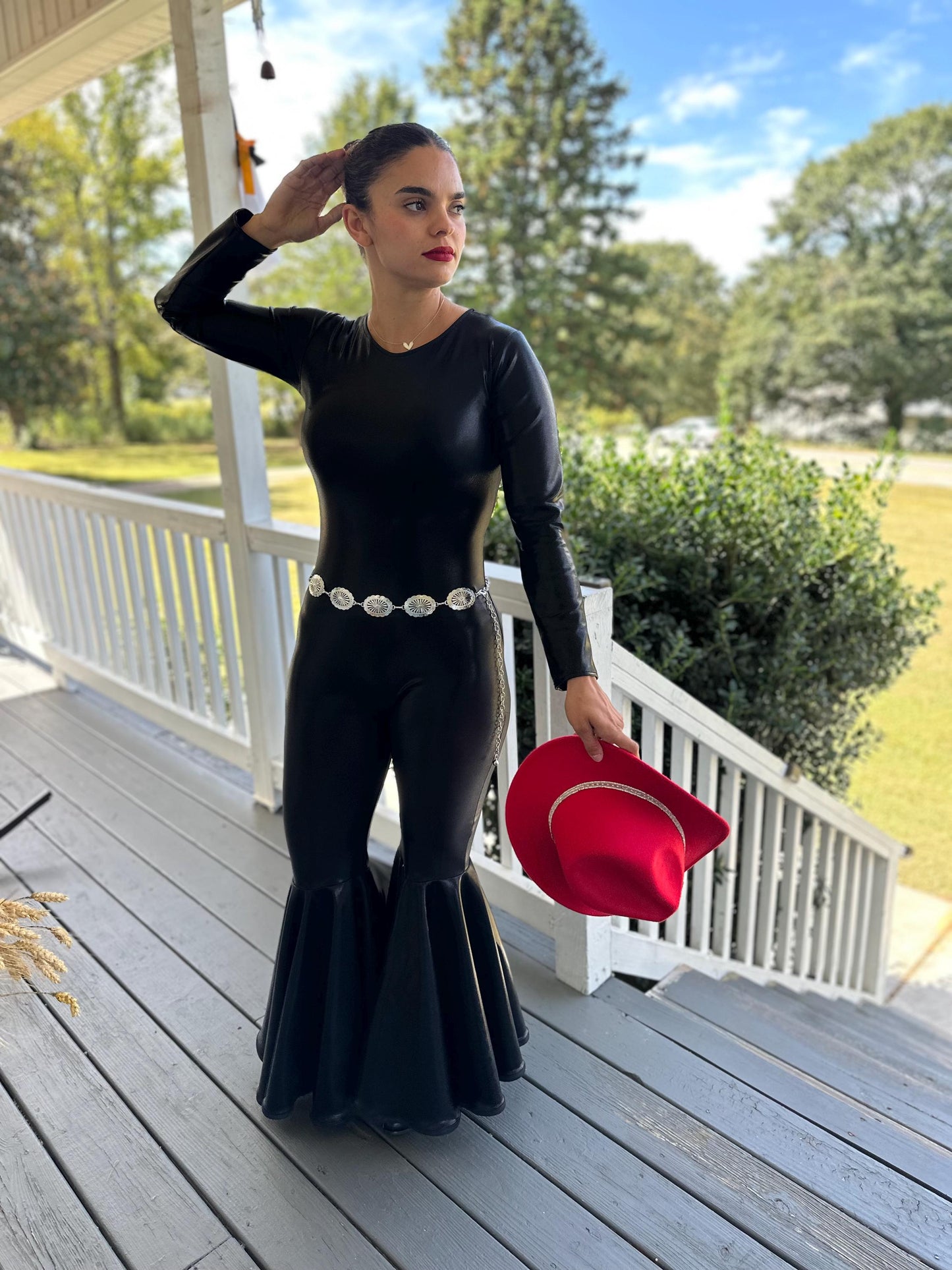 Statement Bell Bottom Jumpsuit | 60+ Colors | Festival Outfit | Cowgirl Western | Pageant | Boho Queen | Adult XSXL | Dancewear