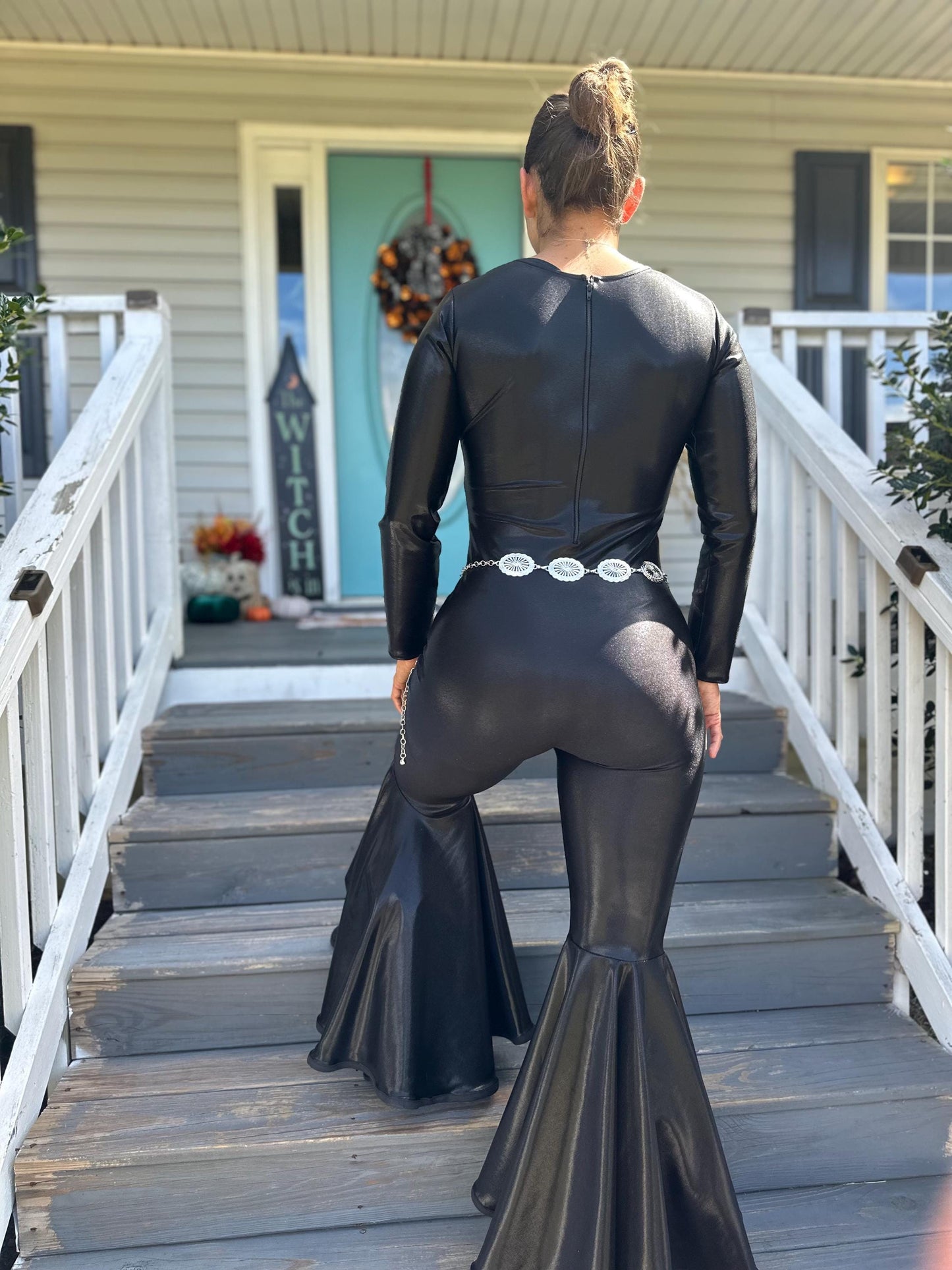 Statement Bell Bottom Jumpsuit | 60+ Colors | Festival Outfit | Cowgirl Western | Pageant | Boho Queen | Adult XSXL | Dancewear