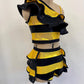 Queen Bee - Metallic Gold Ruffle Dance Set | One Shoulder Crop Top & Shorts | Pageant Outfit | Custom Competition Costume Handmade in USA