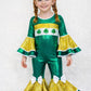 Leprechaun Glam St. Patricks Day Jumpsuit  Perfect for Pageants & Special Events Sizes 0-20, Optional Hair Clip/Headband Saint Patrick's
