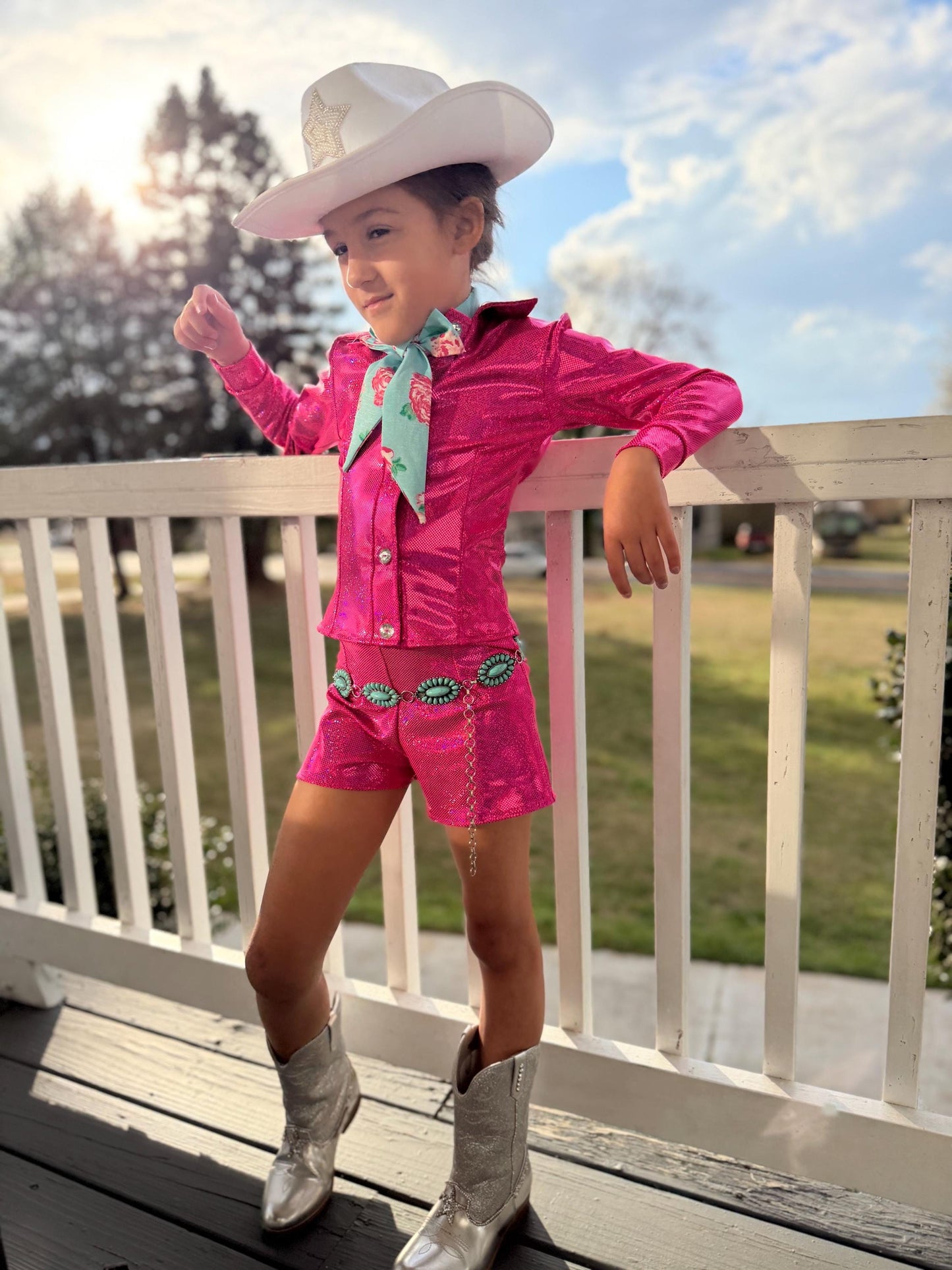 The Wildflower Cowgirl Set  Handmade Western Button Shirt and Shorts | Infant, Toddler, Youth & Adult Sizes |Pageant, Rodeo Western Fashion