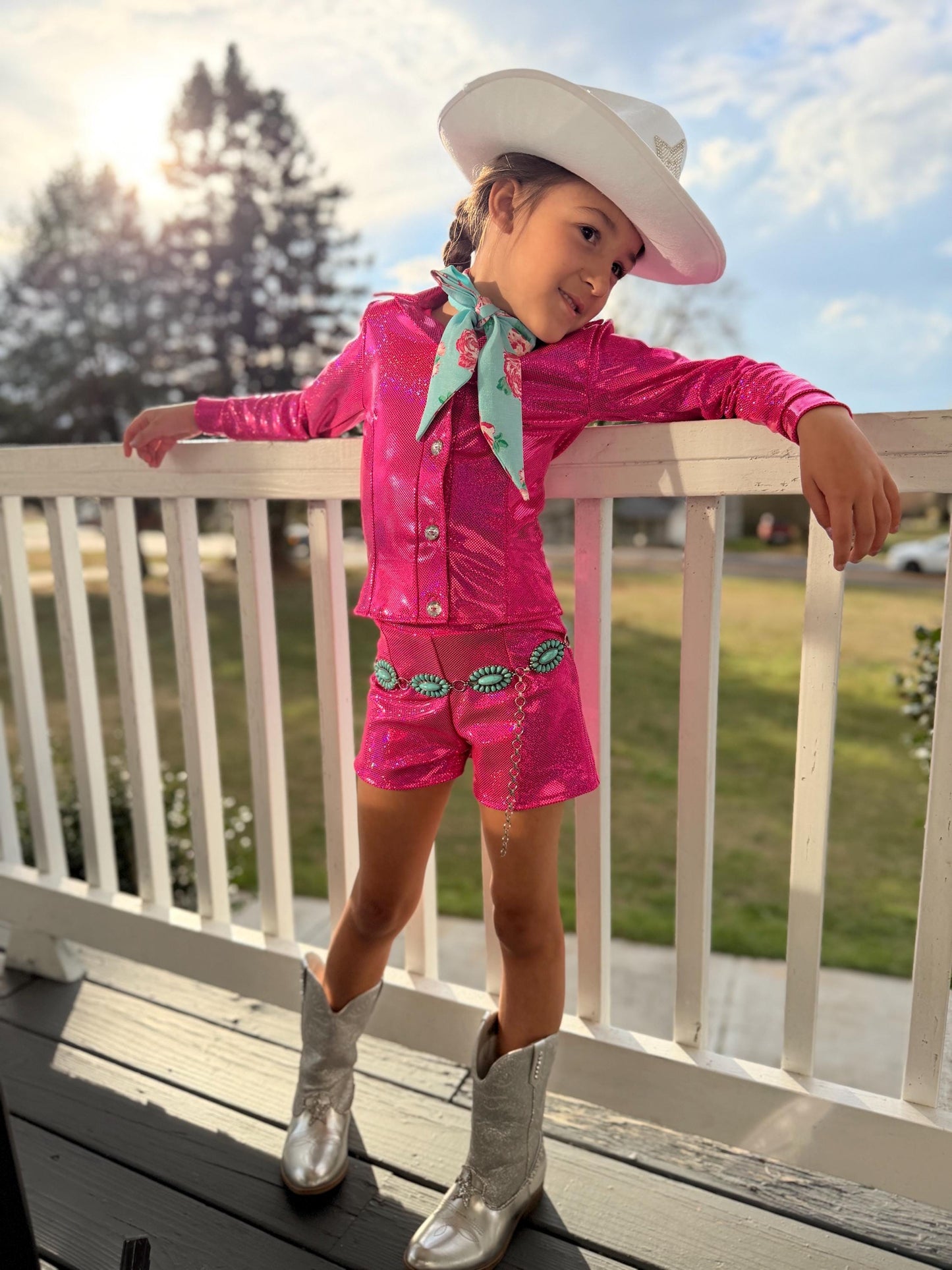 The Wildflower Cowgirl Set  Handmade Western Button Shirt and Shorts | Infant, Toddler, Youth & Adult Sizes |Pageant, Rodeo Western Fashion