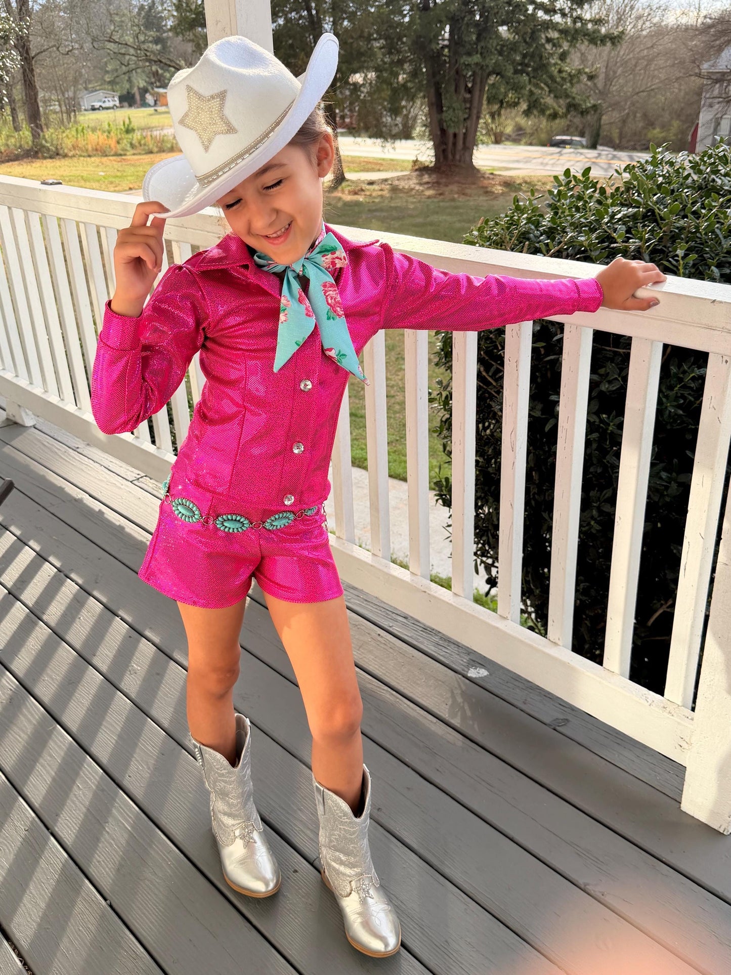 The Wildflower Cowgirl Set  Handmade Western Button Shirt and Shorts | Infant, Toddler, Youth & Adult Sizes |Pageant, Rodeo Western Fashion