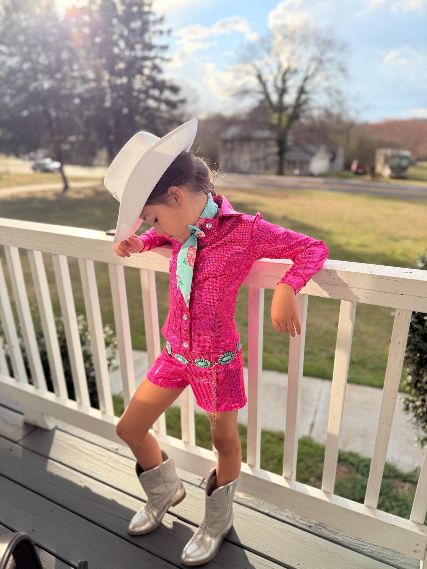 The Wildflower Cowgirl Set  Handmade Western Button Shirt and Shorts | Infant, Toddler, Youth & Adult Sizes |Pageant, Rodeo Western Fashion