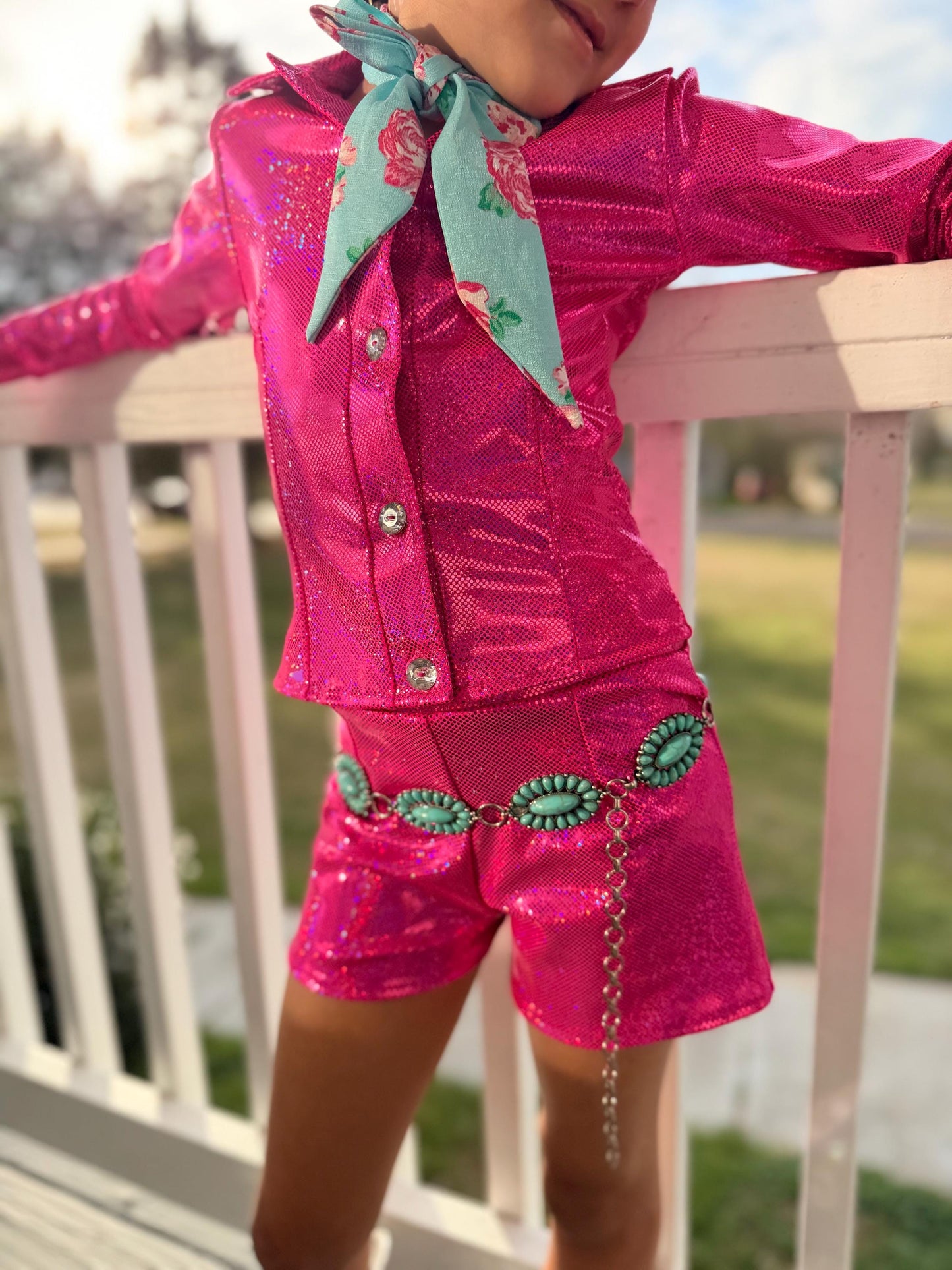 The Wildflower Cowgirl Set  Handmade Western Button Shirt and Shorts | Infant, Toddler, Youth & Adult Sizes |Pageant, Rodeo Western Fashion