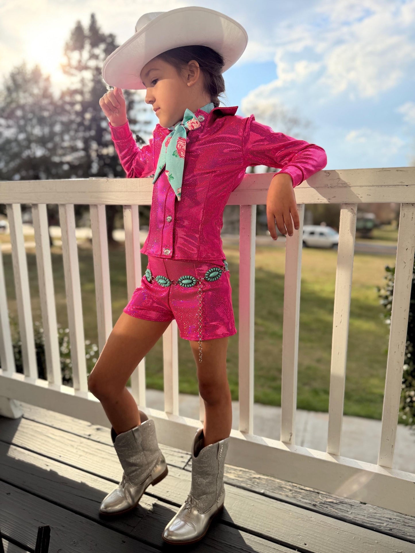 The Wildflower Cowgirl Set  Handmade Western Button Shirt and Shorts | Infant, Toddler, Youth & Adult Sizes |Pageant, Rodeo Western Fashion