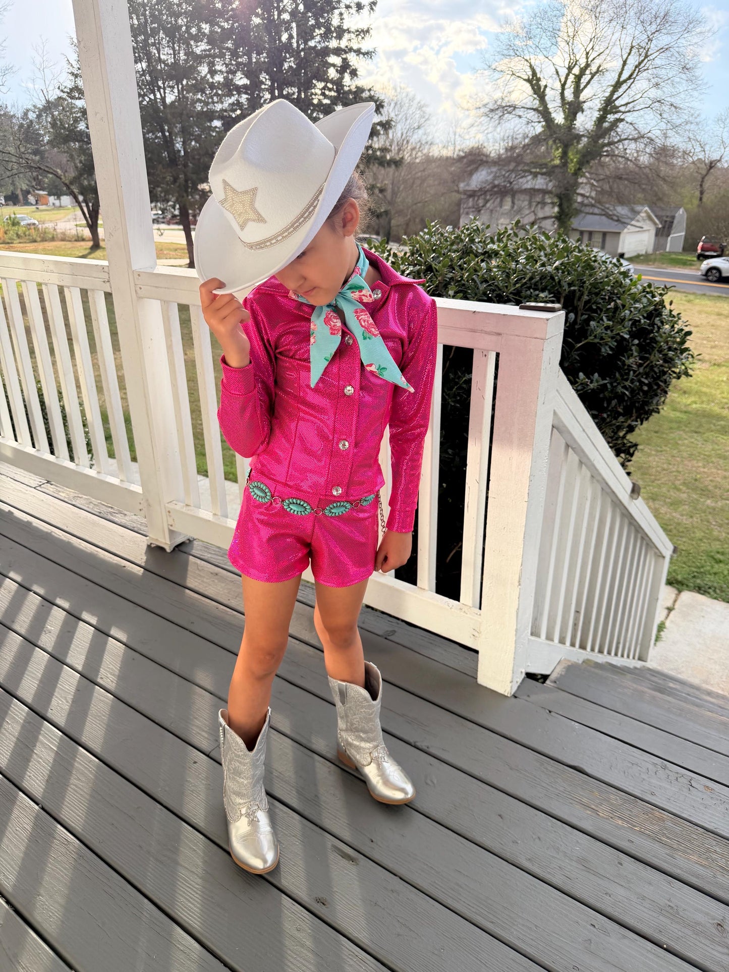 The Wildflower Cowgirl Set  Handmade Western Button Shirt and Shorts | Infant, Toddler, Youth & Adult Sizes |Pageant, Rodeo Western Fashion