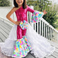 2.0 Easter Elegance Kids Jumpsuit with Detachable Train Skirt, Custom Sizes 0-20, Optional Hair Bow, Spring Pageant Outfit Wholesome Goods C