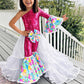 2.0 Easter Elegance Kids Jumpsuit with Detachable Train Skirt, Custom Sizes 0-20, Optional Hair Bow, Spring Pageant Outfit Wholesome Goods C