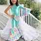2.0 Easter Elegance Kids Jumpsuit with Detachable Train Skirt, Custom Sizes 0-20, Optional Hair Bow, Spring Pageant Outfit Wholesome Goods C