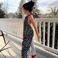 Cruella Inspired Polka Dot Halter Jumpsuit for Kids | Retro Black White Outfit | Toddler Baby to Juniors Handmade