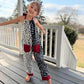 Cruella Inspired Polka Dot Halter Jumpsuit for Kids | Retro Black White Outfit | Toddler Baby to Juniors Handmade