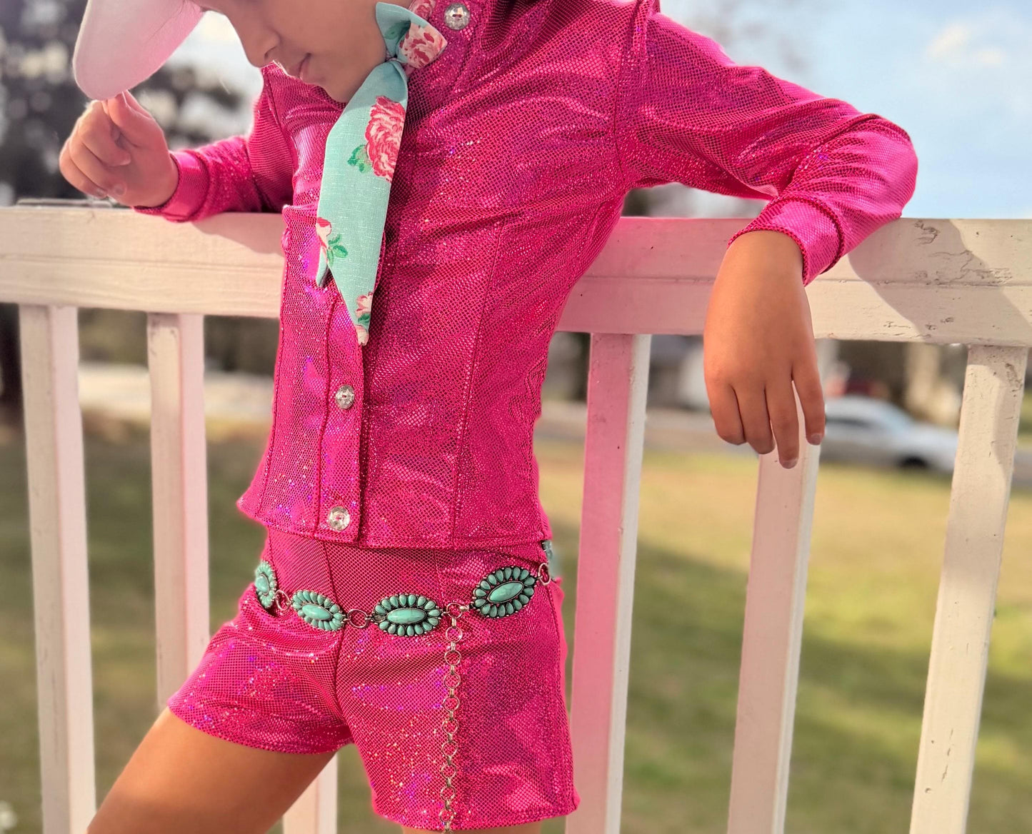 The Wildflower Cowgirl Set  Handmade Western Button Shirt and Shorts | Infant, Toddler, Youth & Adult Sizes |Pageant, Rodeo Western Fashion