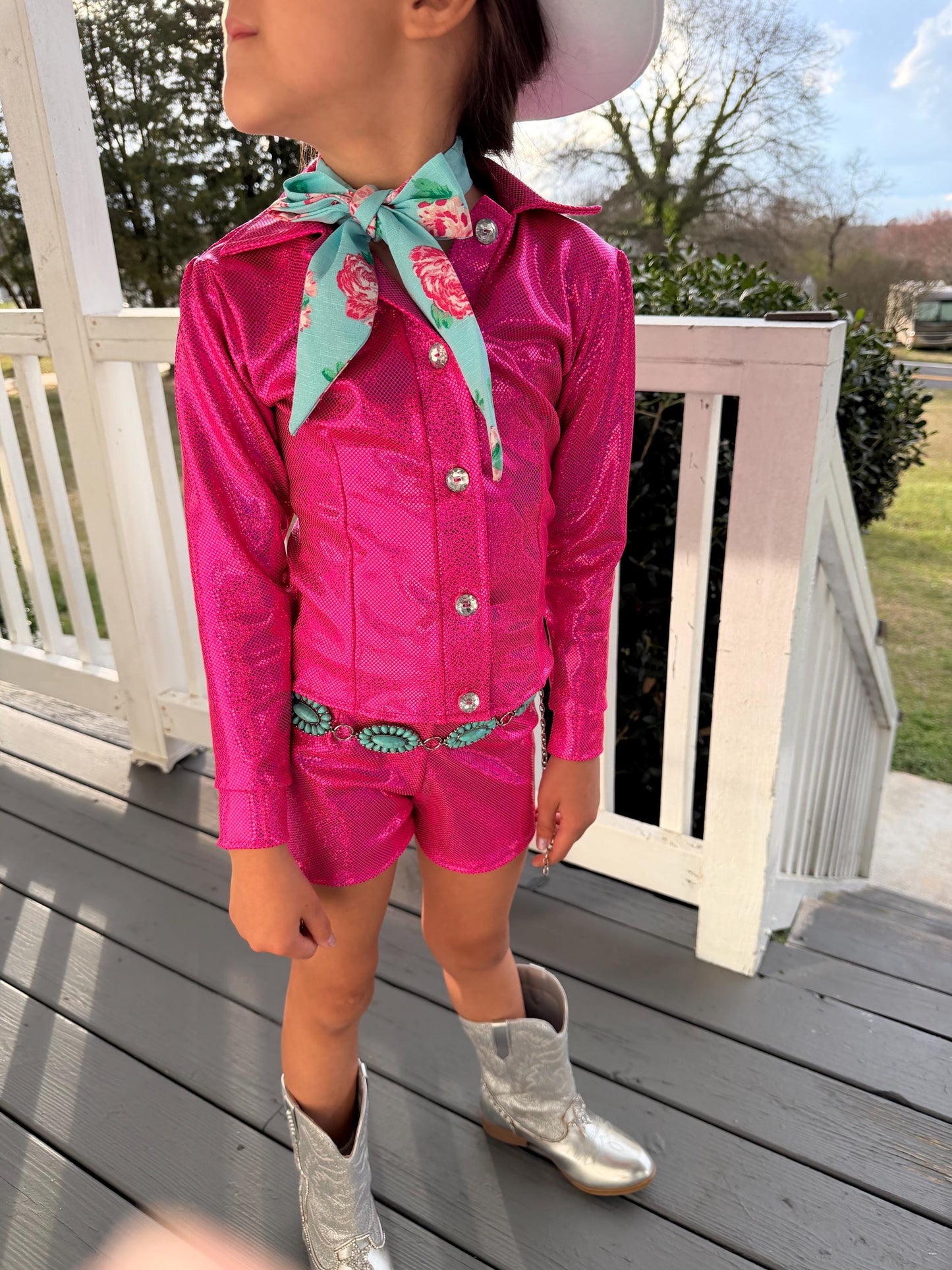 The Wildflower Cowgirl Set  Handmade Western Button Shirt and Shorts | Infant, Toddler, Youth & Adult Sizes |Pageant, Rodeo Western Fashion