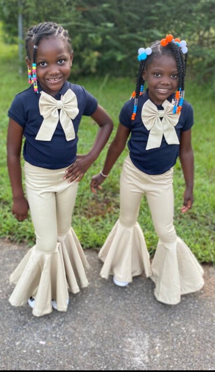 School Uniform Inspired Flare Bells|Japanese Bow Tie (Sold Separately)|Back to School Uniform|Khaki Uniform Pants|Navy Uniform Pants