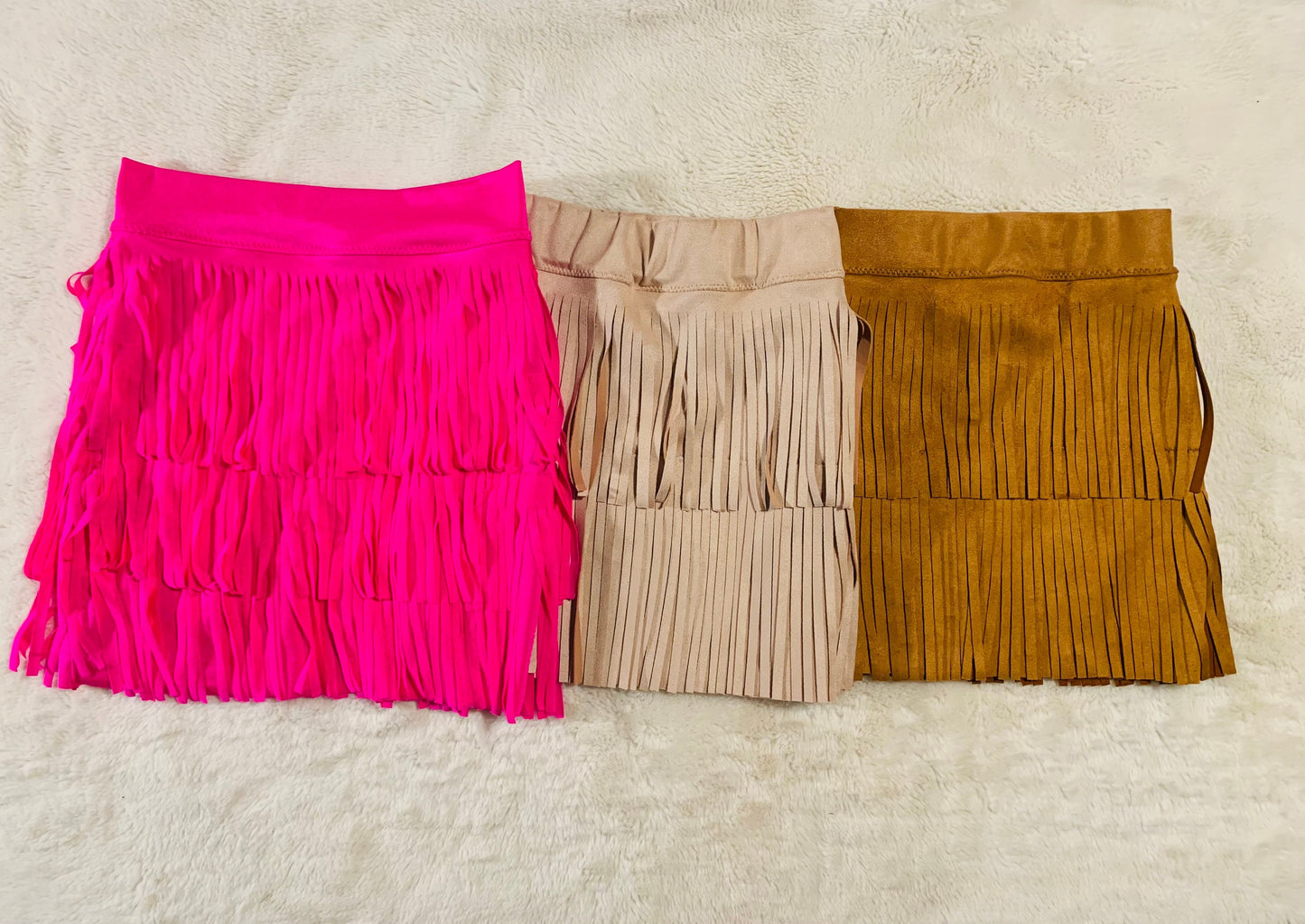 Fringe mini skirt|vegan leather, faux suede, lycra spandex|junior clothes|Girls skirts|Boho fringe skirts|Wholesome Goods
