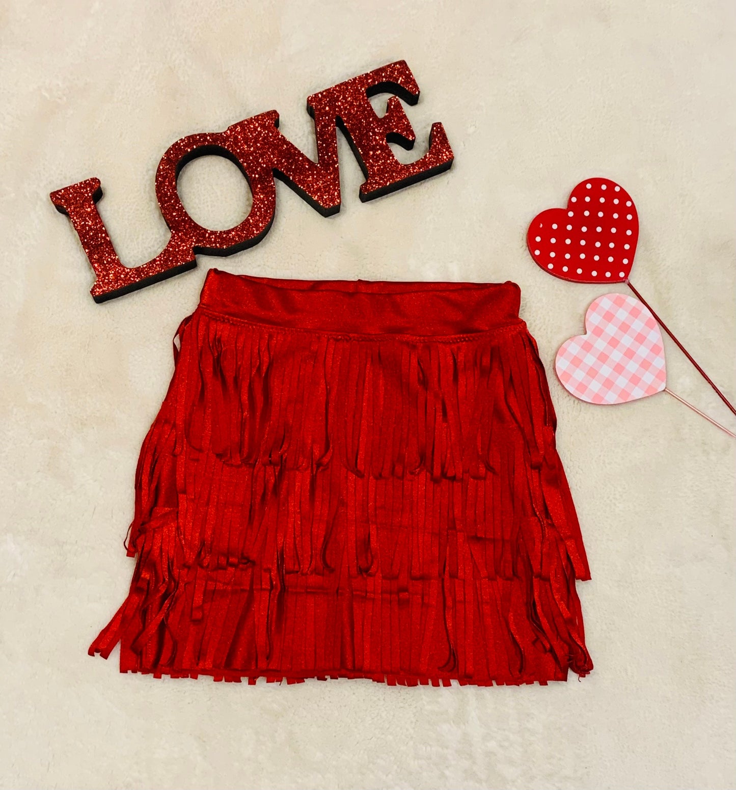 Valentine's Girls Fringe Skirts | Boho Skirts | Western Fringe Skirts| Valentine's outfit