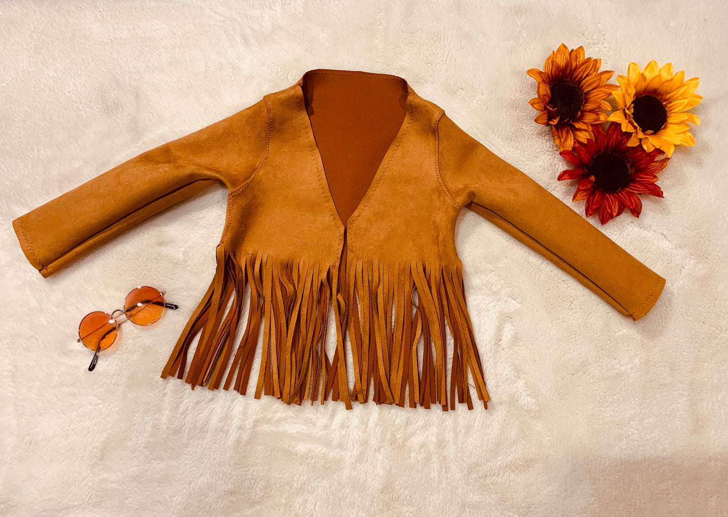 Jannis Long Sleeve Fringe Jacket|Vegan Suede Jacket|Vegan Leather Jacket|Western Jacket|Kids Fringe Jacket|Hippie Jacket|Wholesome Goods Co