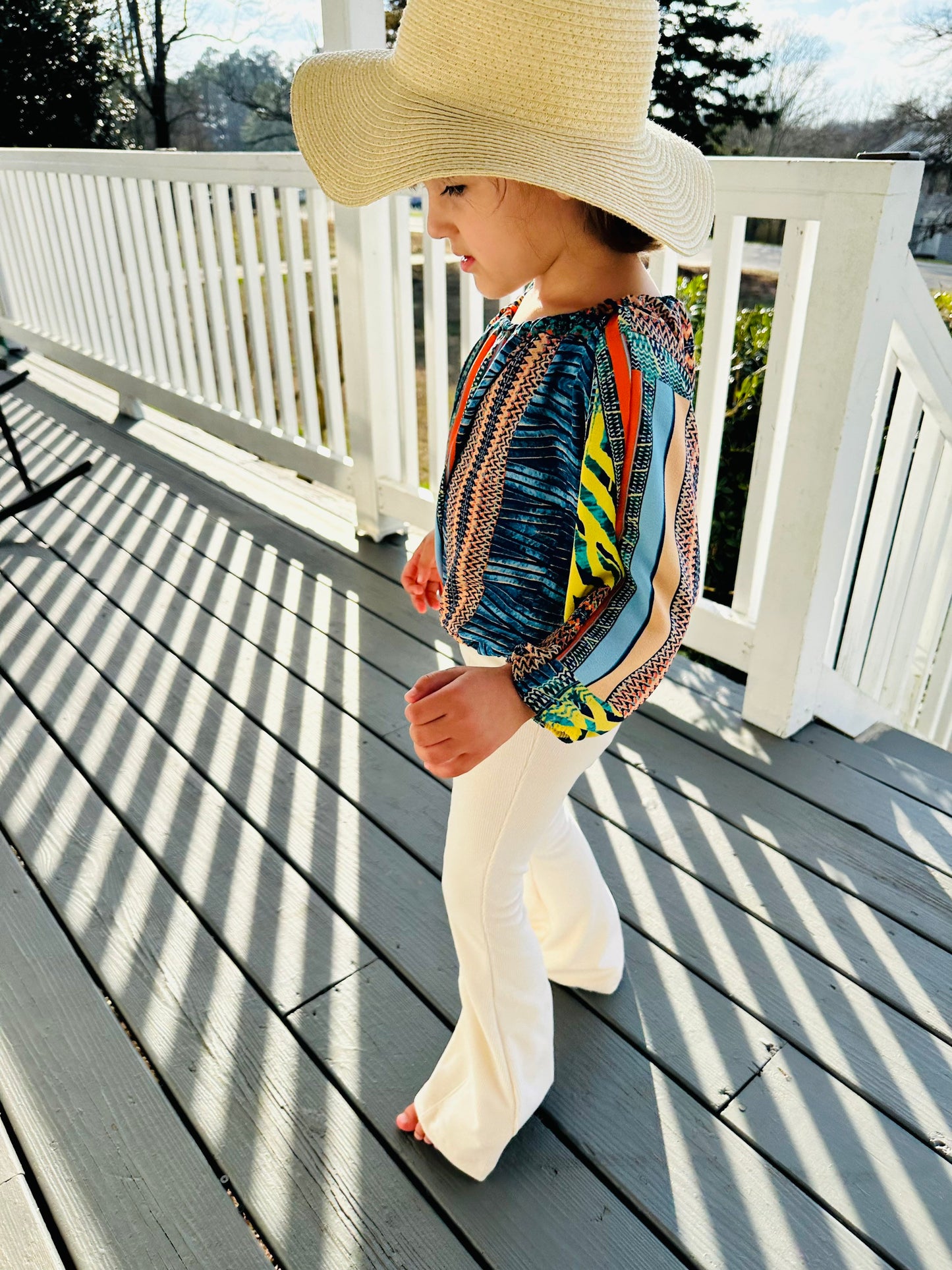 Ivory Corduroy Bells, Dolman shirt|Girls Spring/Summer Outfits|Girls Flare Bell Bottoms|Wholesome Goods Co